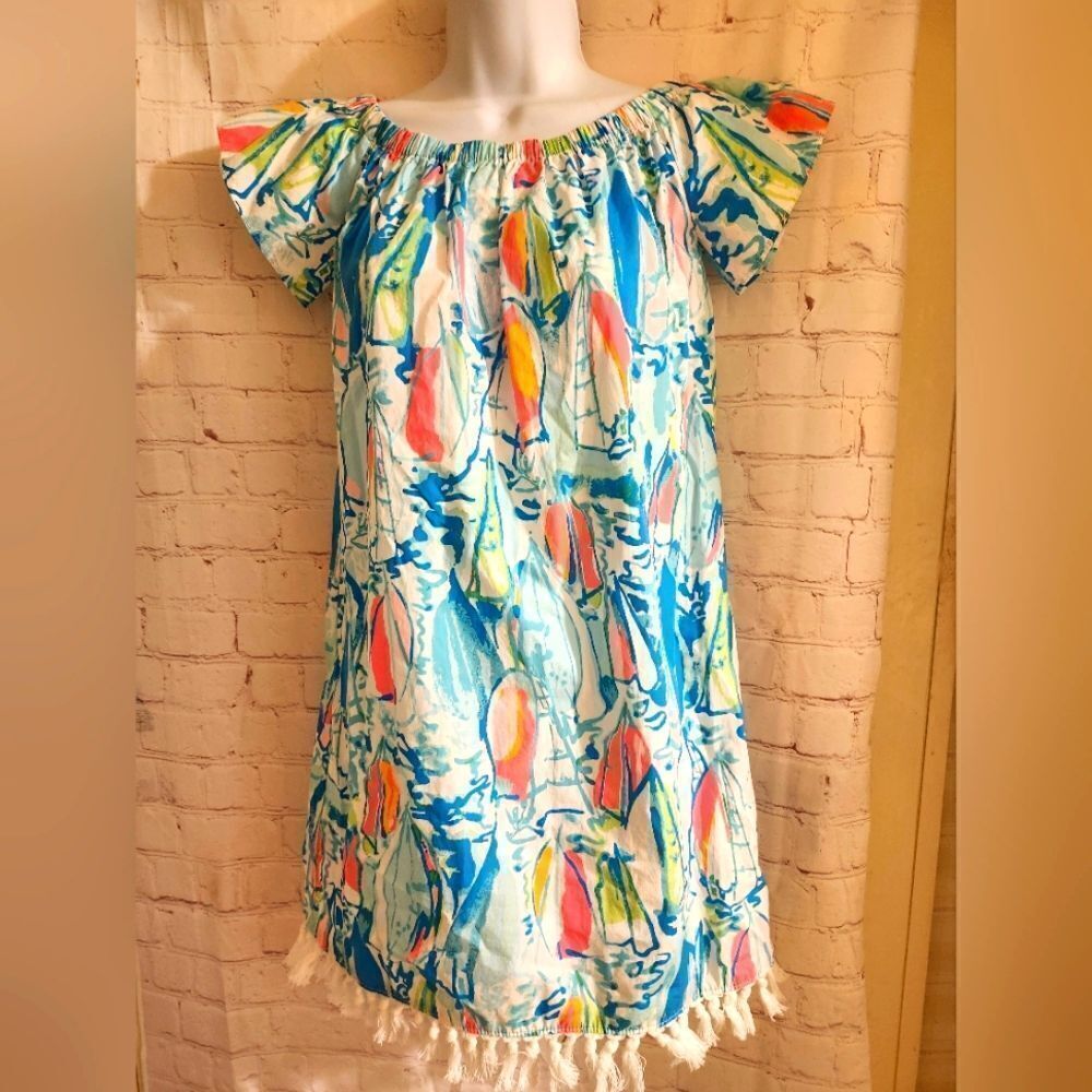 NWT Lilly Pulitzer Sailboat Print Color Changing Sun Dress Sz.XXS Ret.$168